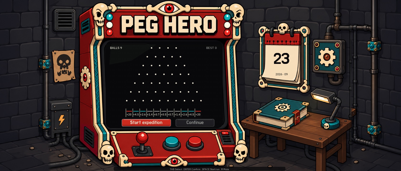 Peg Hero 타이틀 화면